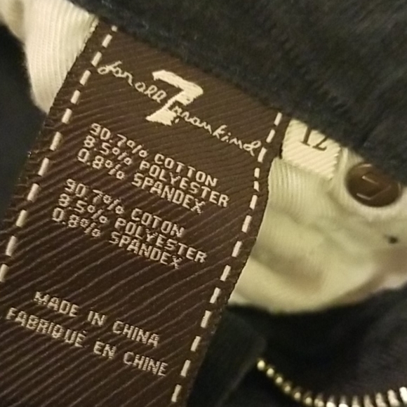 7 For All Mankind Girl's Blue Corduroy Pants Size 12 - Picture 5 of 7